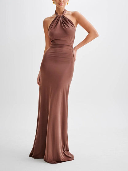 Women's Halter Evening Maxi Dress — detail view