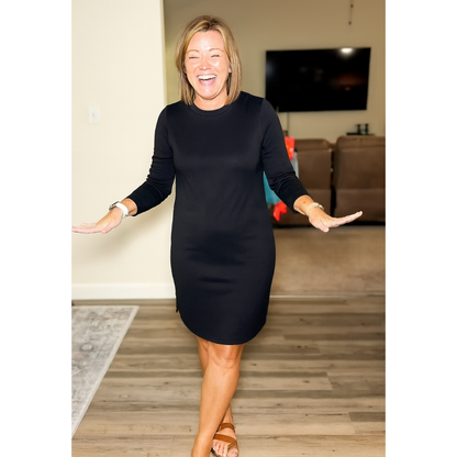 Women's Long Sleeve Everyday Midi Dress — product view