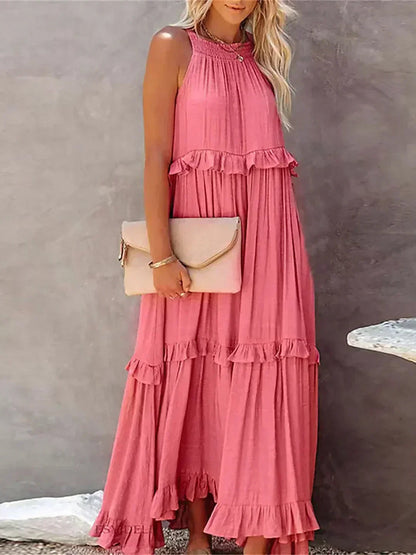 Women's Sleeveless Ruffle Day-to-Evening Midi Dress — product view