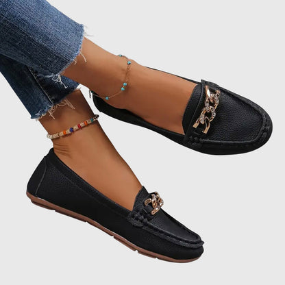 Women's Slip-On Loafers with Chain Detail — product view