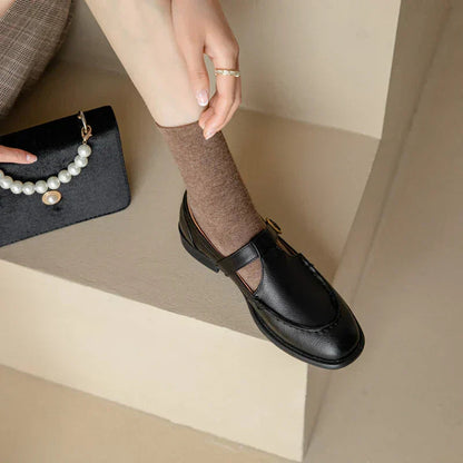 Women's Retro T-Strap Mary Jane Round Toe Low Heel — product view