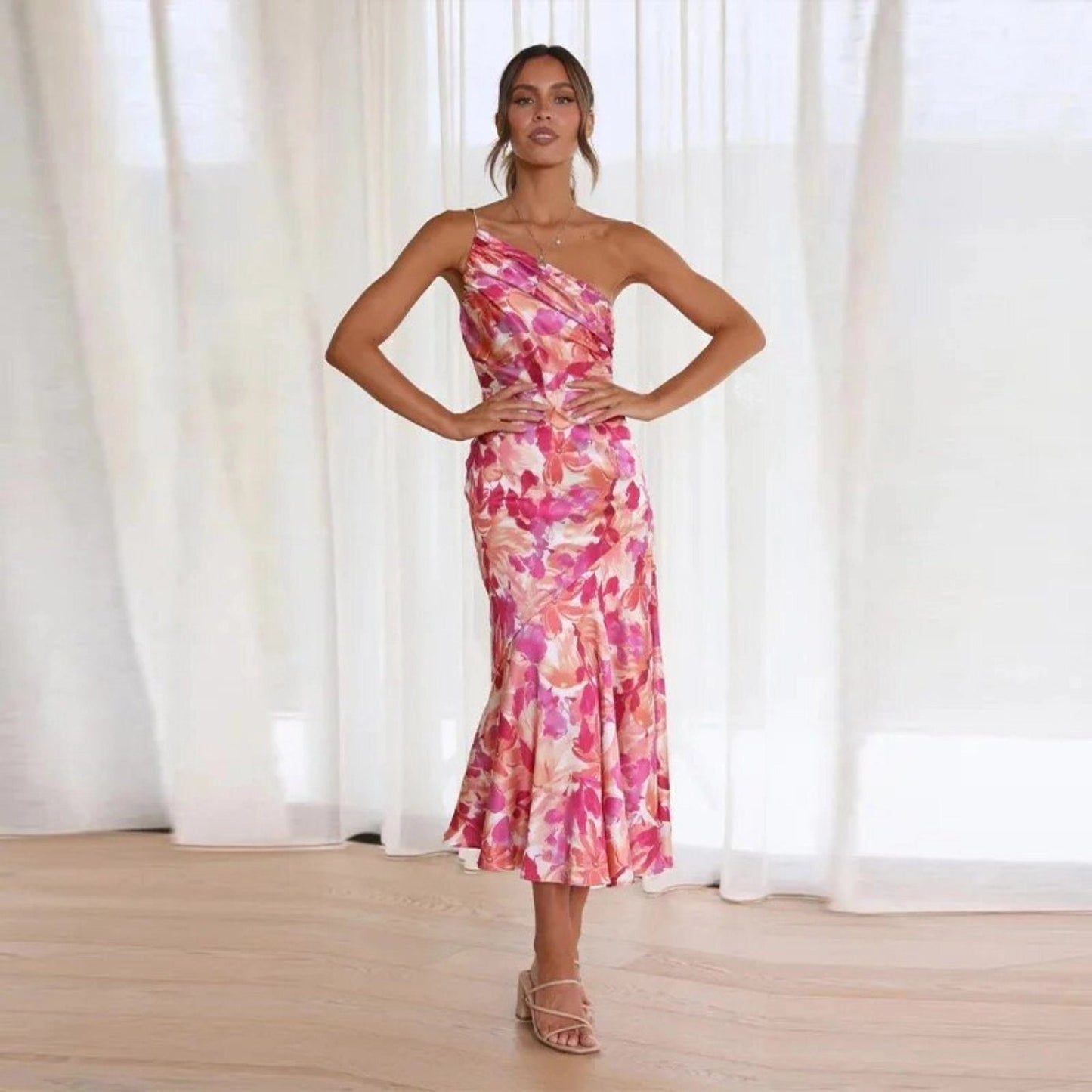 Women's Floral Summer Maxi Dress — side view