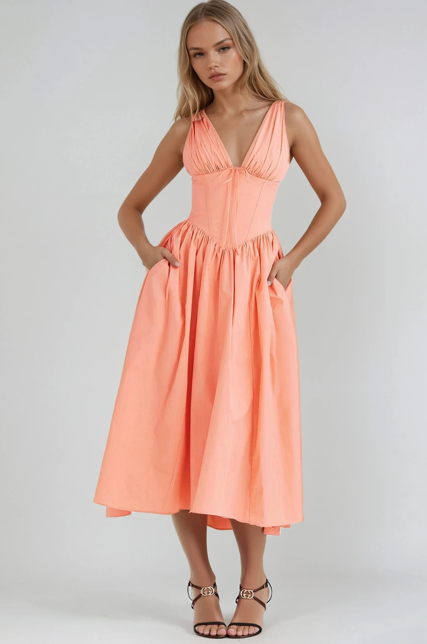 Women's Flowy Vacation Summer Dress — detail view