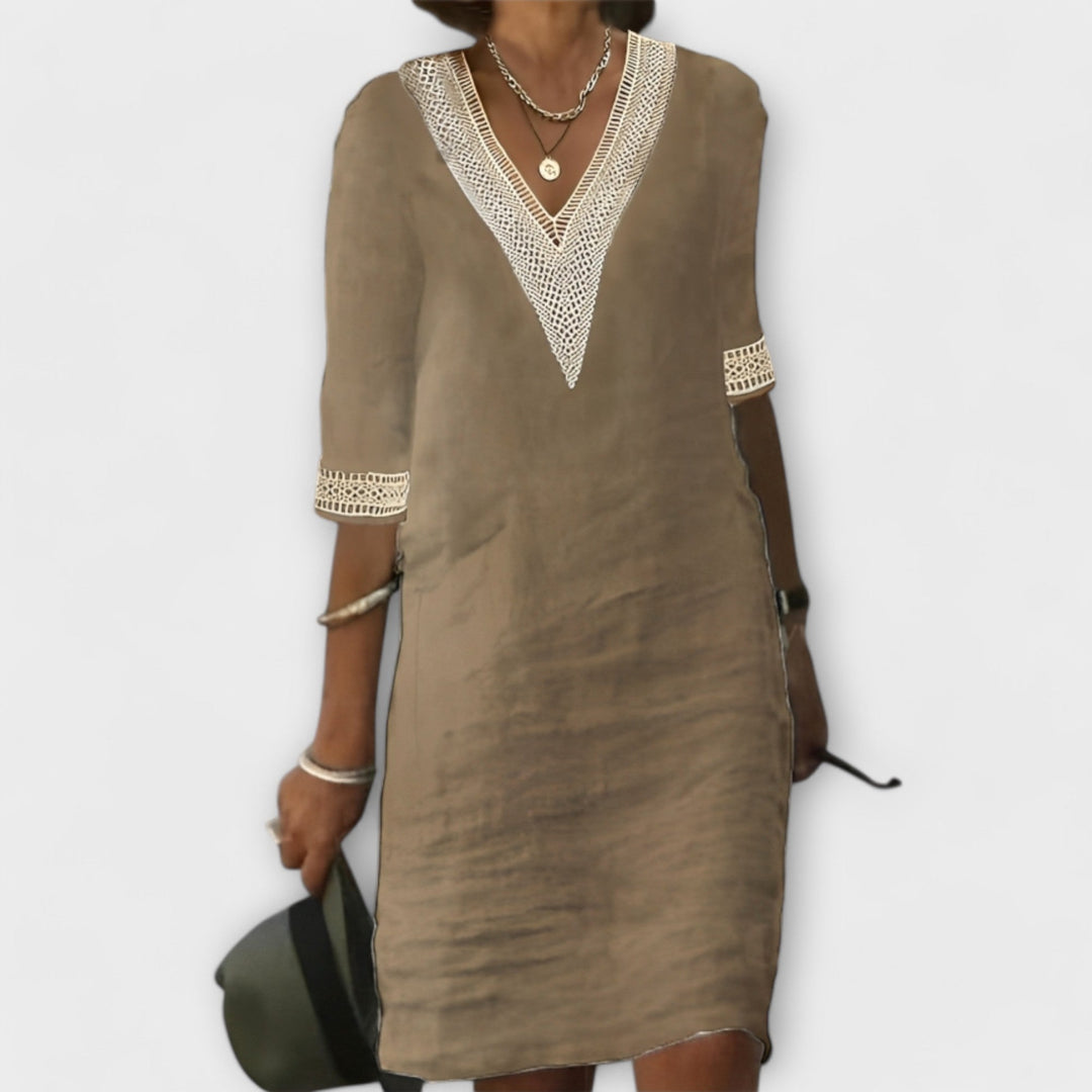 Women's Crochet Boho Vacation Maxi Dress — side view