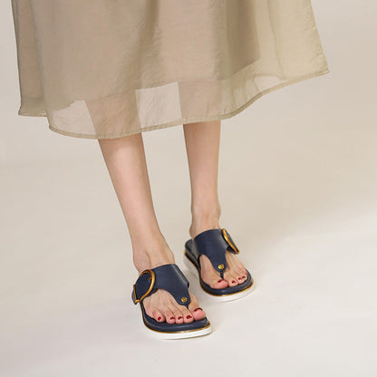 Buckle Strap Thong Sandals for Women — detail view