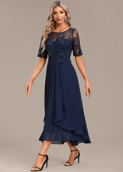 Sequin Lace Midi Dress for Women