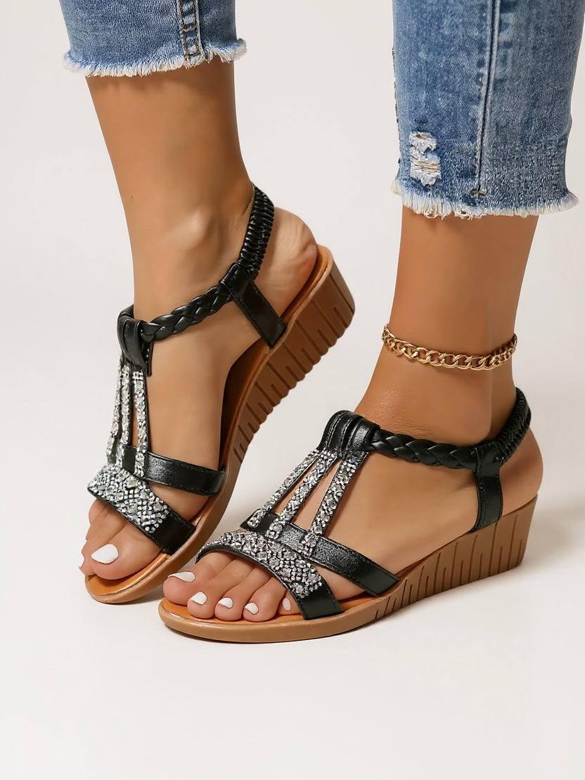 Women's Cushioned Wedge Sandals — close-up