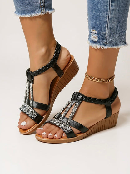Women's Cushioned Wedge Sandals — close-up