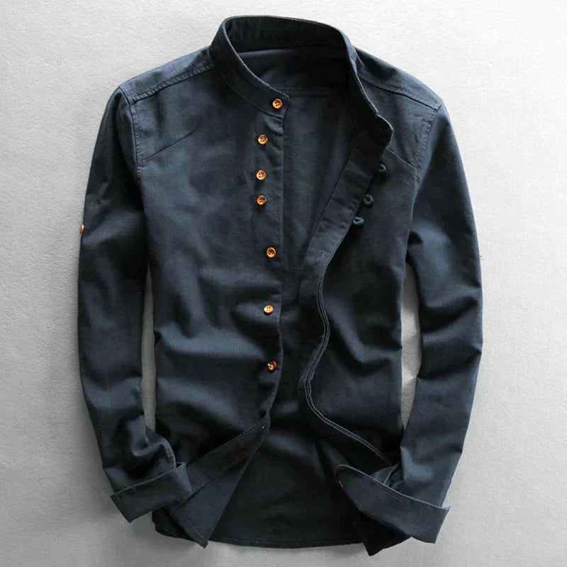 Button-Up Linen Shirt for Men