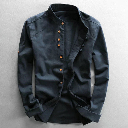 Button-Up Linen Shirt for Men