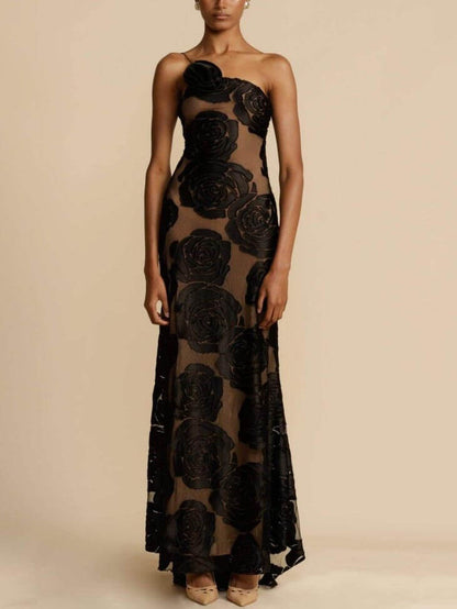 Women's Floral Wedding Guest Maxi Dress — side view