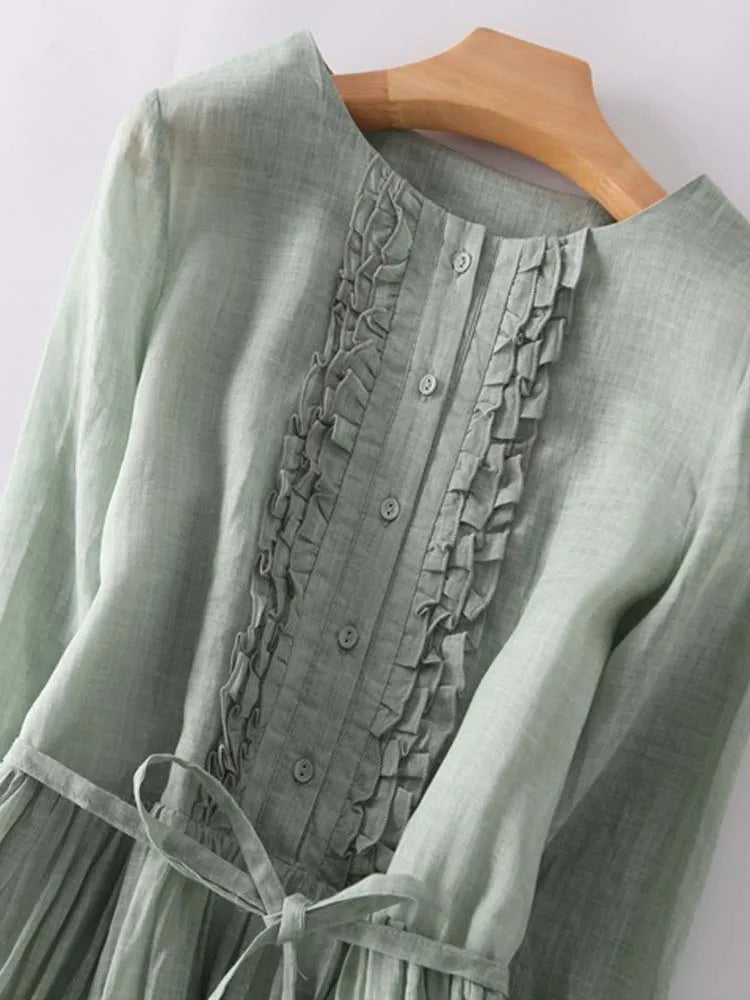 Women's Vintage Everyday Midi Dress — side view