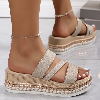 Women's Beige Flat Sandals — detail view
