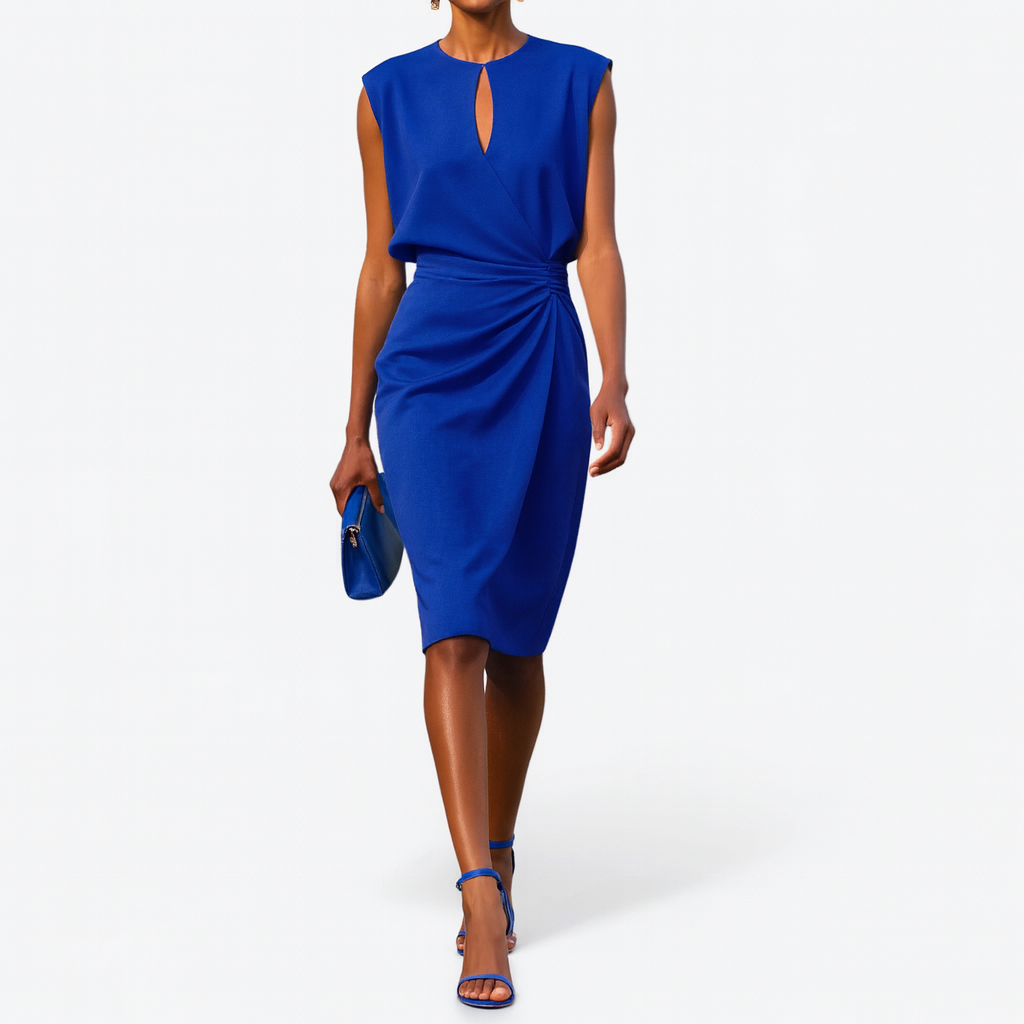 Women's Elegant Formal Occasion Midi Dress — front view