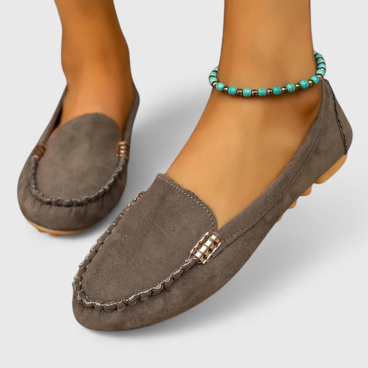 Women's Suede Slip-On Loafers — close-up