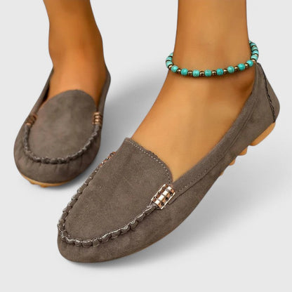 Women's Suede Slip-On Loafers — close-up