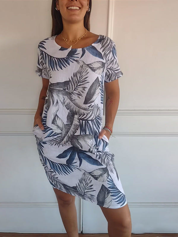 Women's Round Neck All-Day Comfort Midi Dress — product view