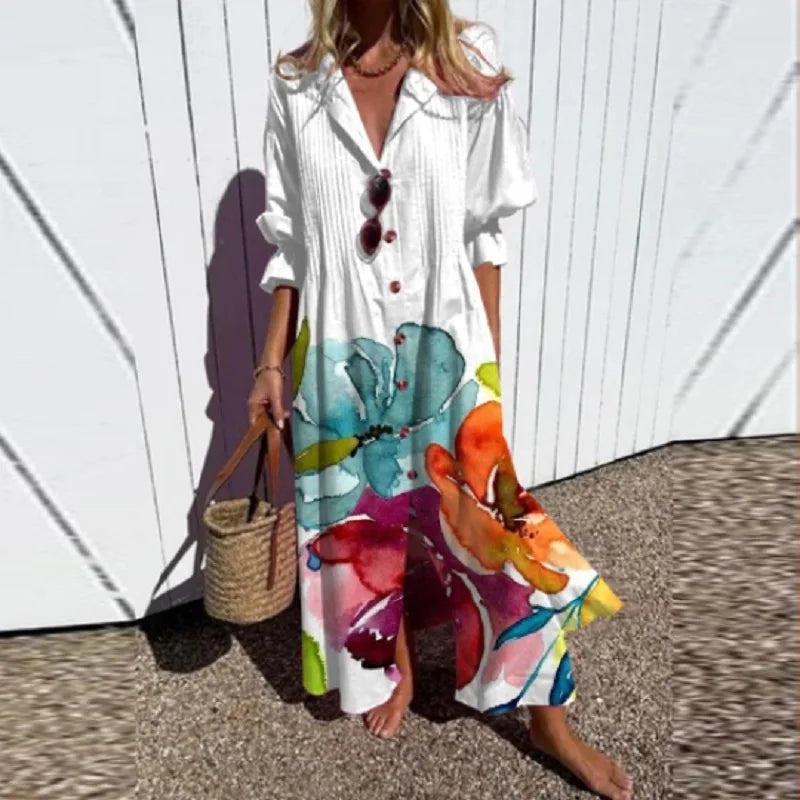 Women's Boho Flowy Vacation Maxi Dress — product view