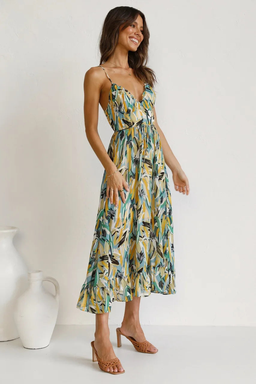 Women's Floral Special Event Midi Dress — product view