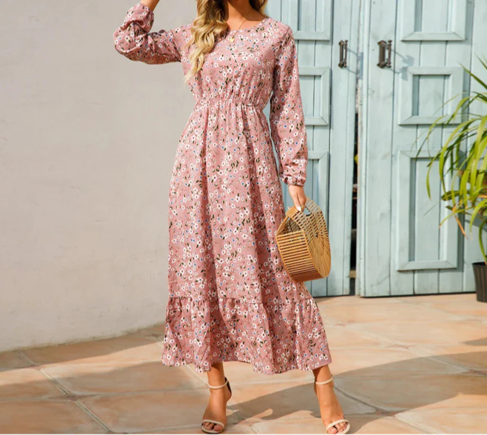 Women's Floral Summer Maxi Dress — front view
