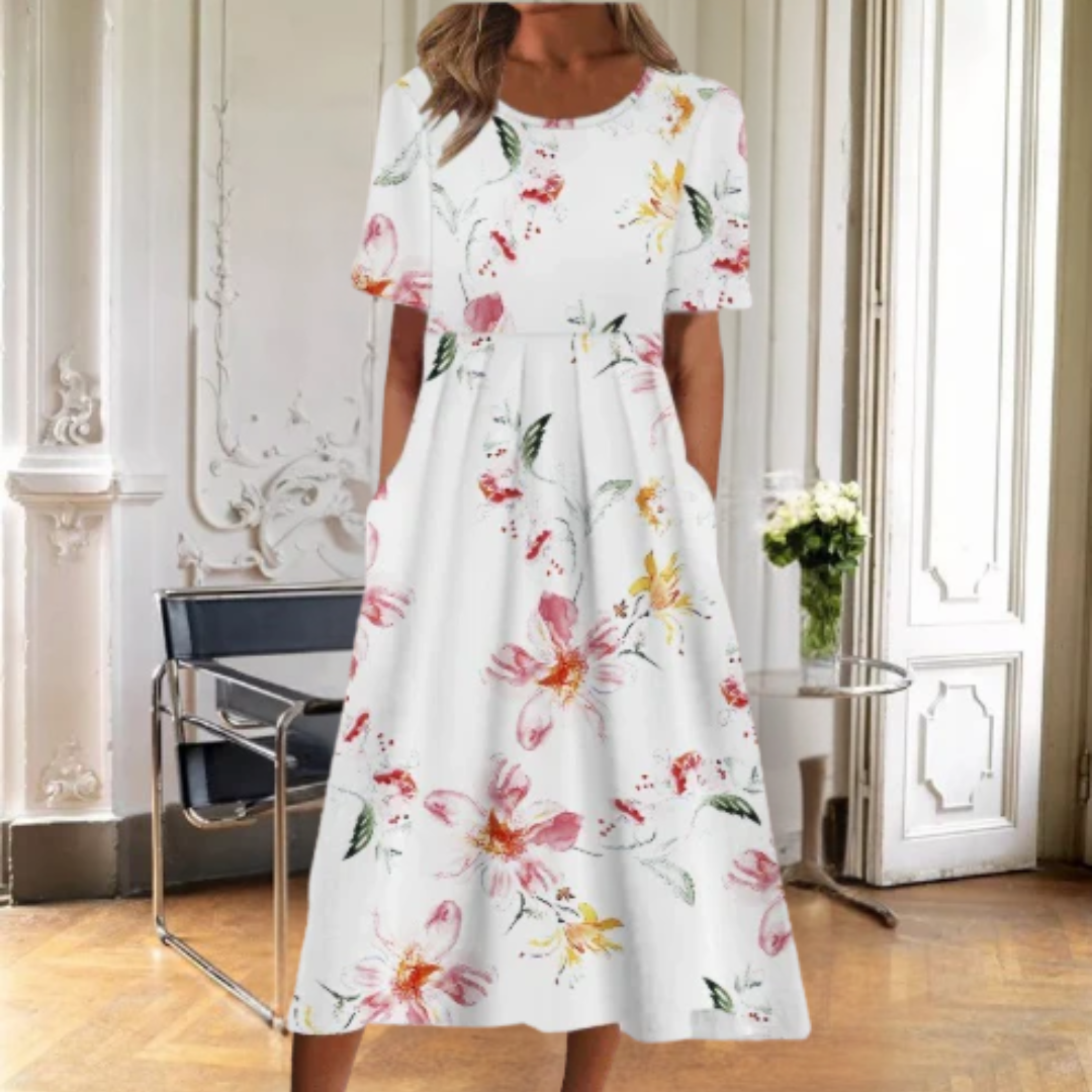 Women's Floral Summer Midi Dress — front view
