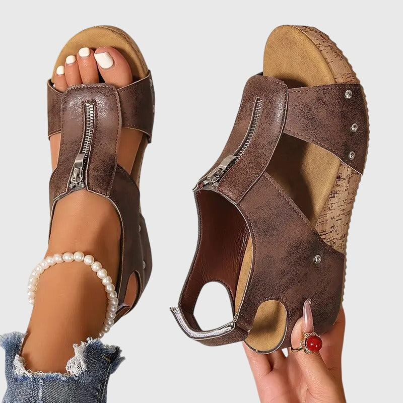 Women's Orthopedic Zipper Sandals — detail view
