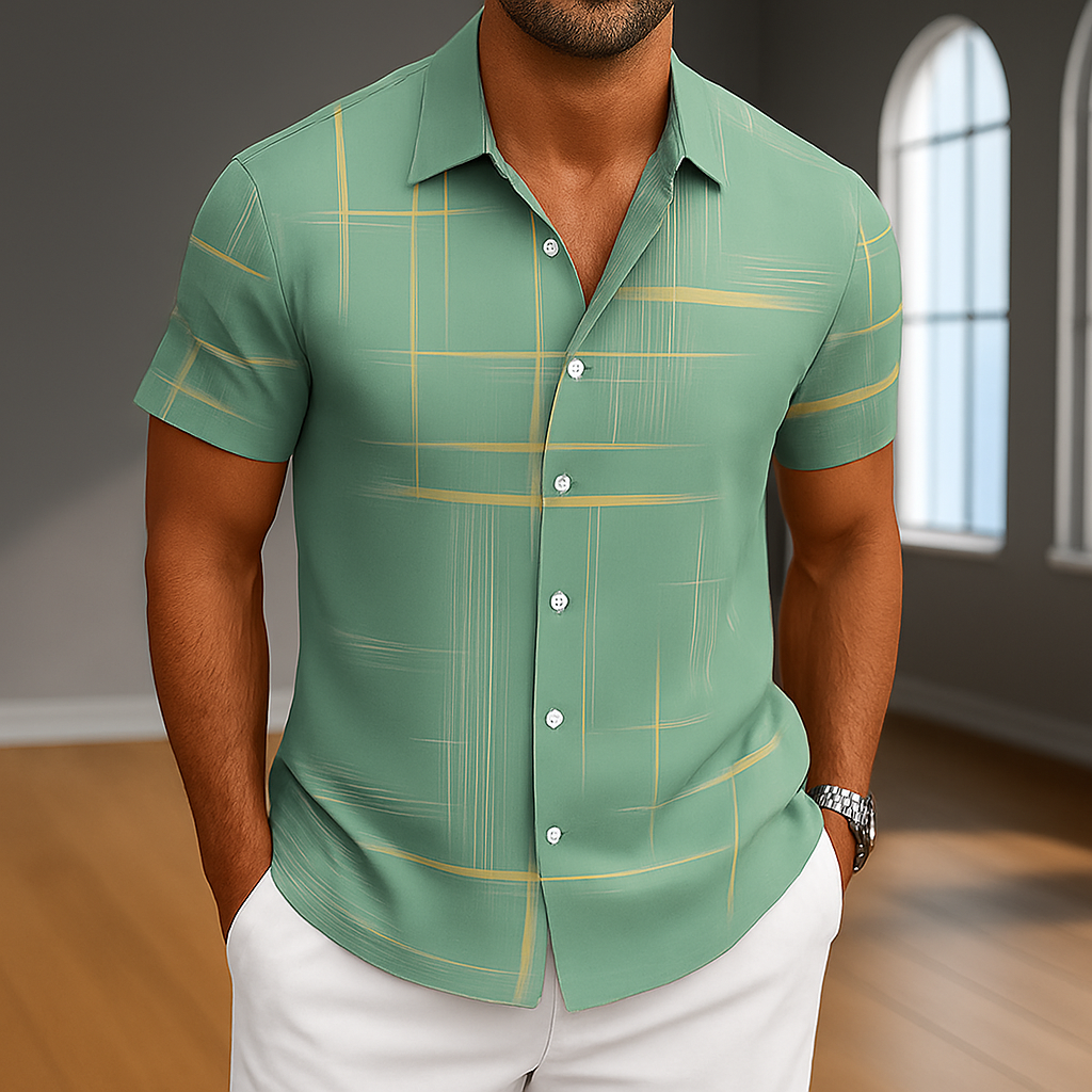 Button-Up Short Sleeve Shirt for Men