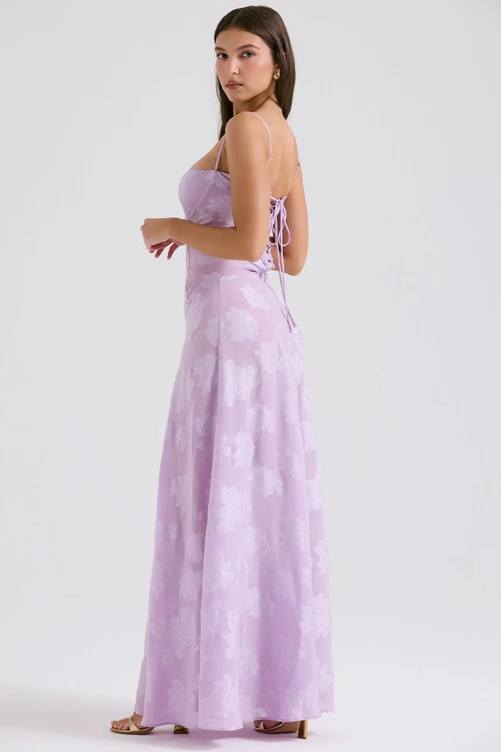 Women's Long Summer Evening Maxi Dress — side view