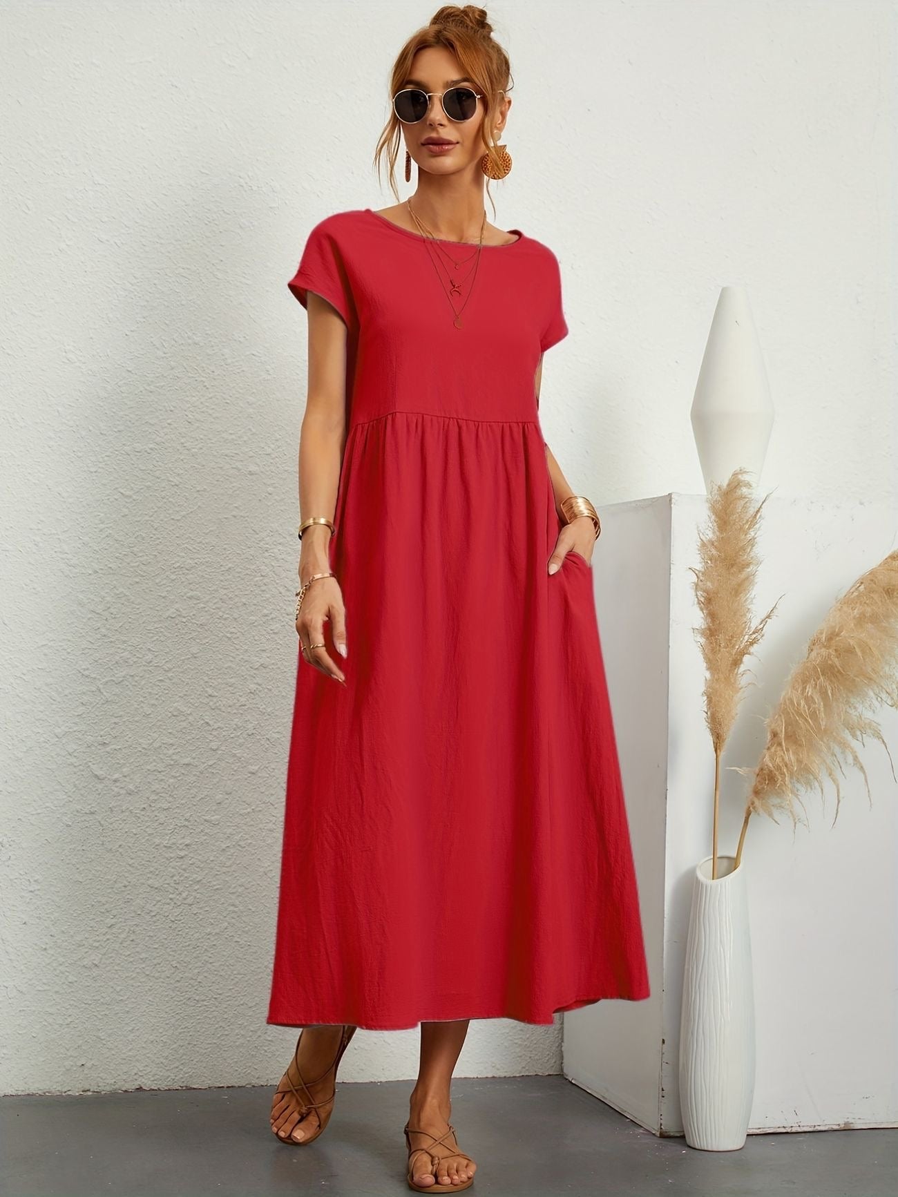 Women's Lightweight Summer Midi Dress — detail view