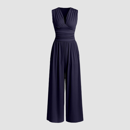 Women's Wide-Leg Casual Day Wear Jumpsuit — close-up