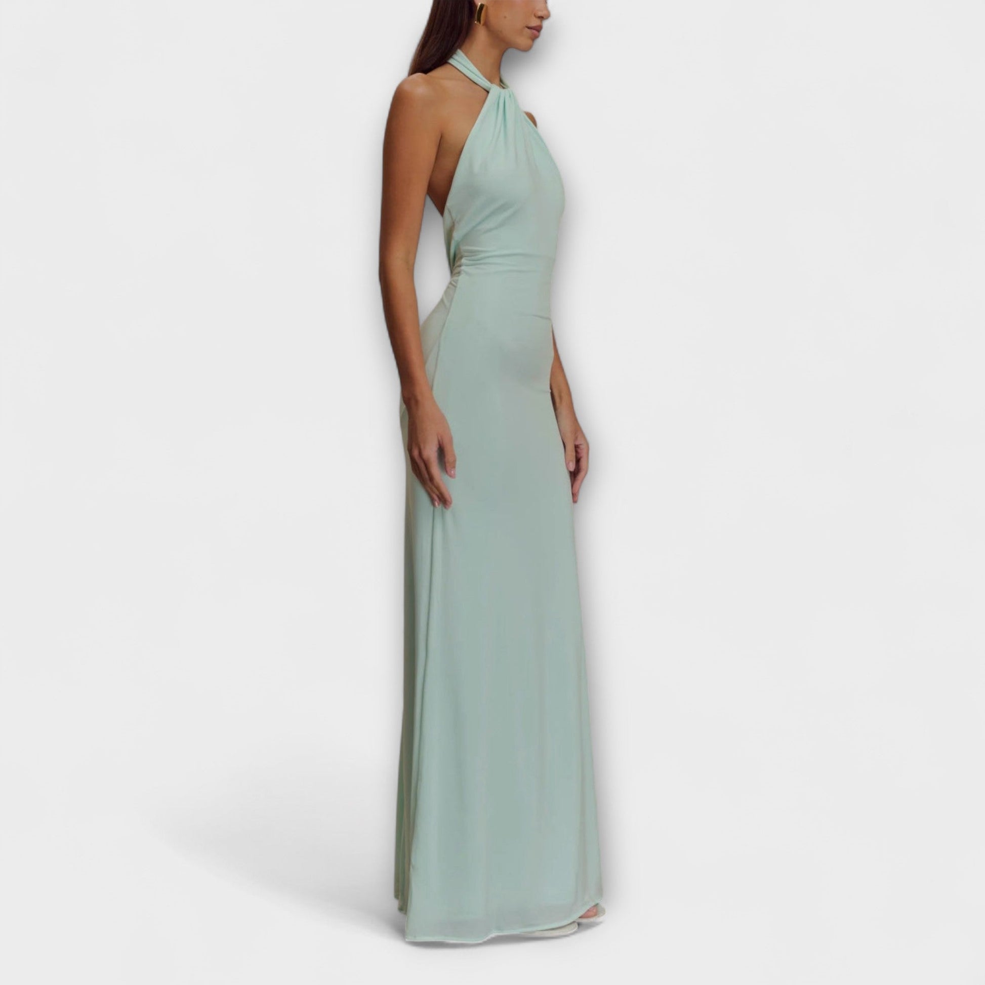 Women's Halterneck Bodycon Open-Back Maxi Dress — detail view