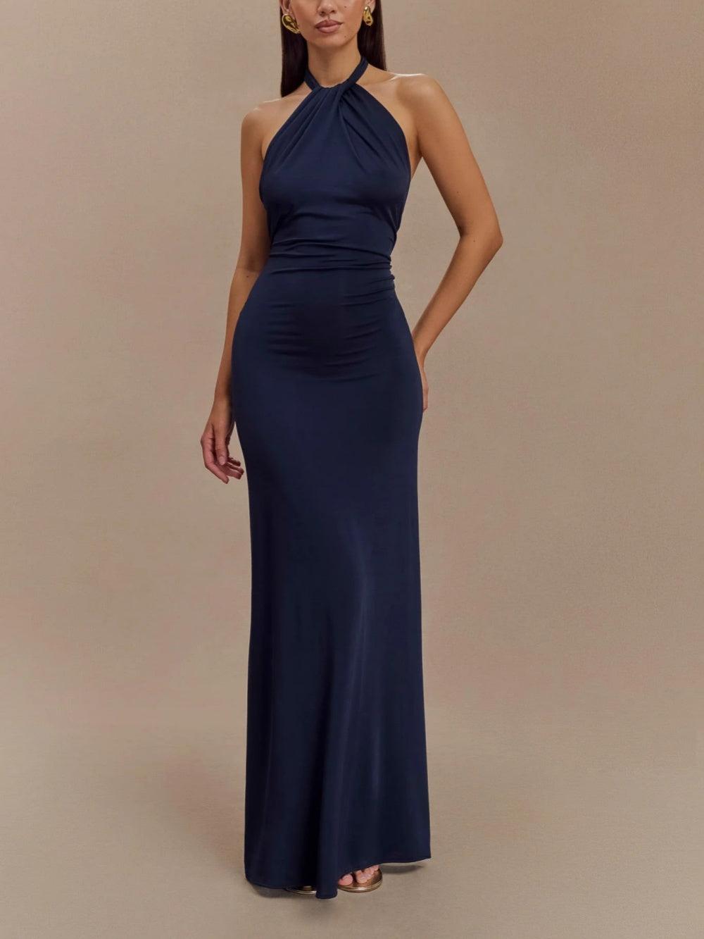 Women's Halter Evening Maxi Dress — product view