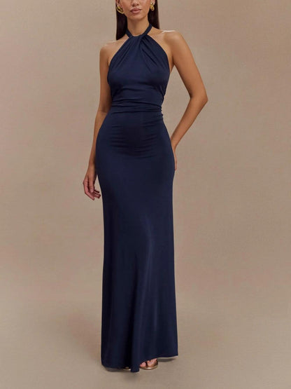 Women's Halter Evening Maxi Dress — product view