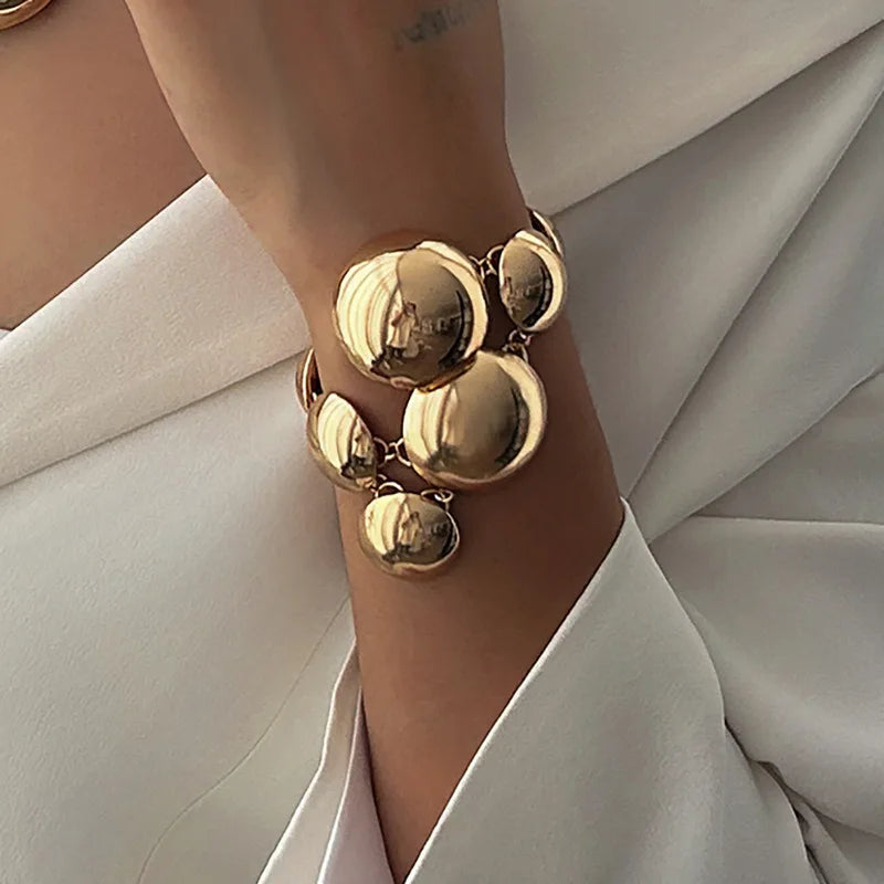 Non-Tarnish Metal Orb Earrings Set — close-up