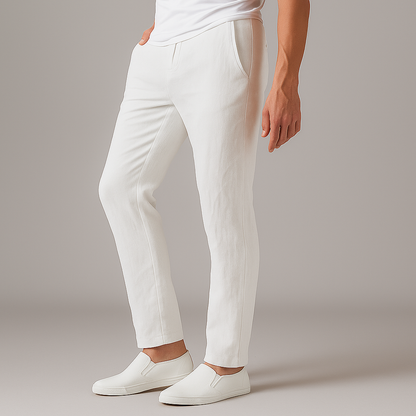 Bastian Drawstring Linen Pants — detail view