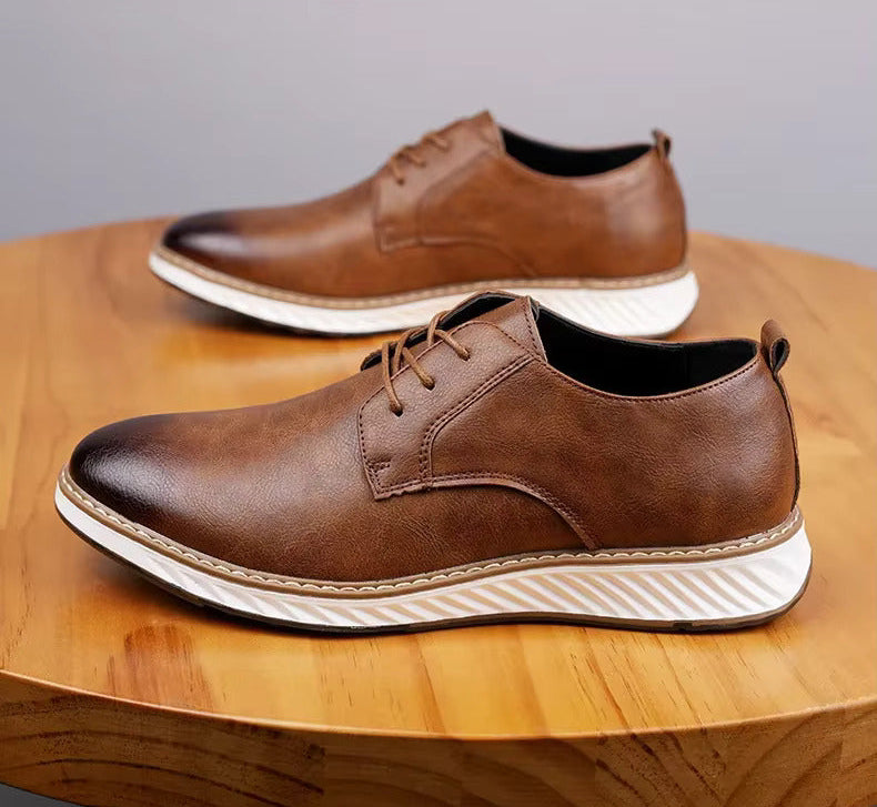 Men's Cushioned Leather Everyday Sneakers — product view