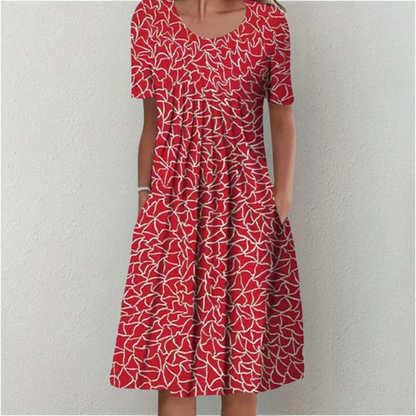 Women's Floral Casual Everyday Midi Dress — front view