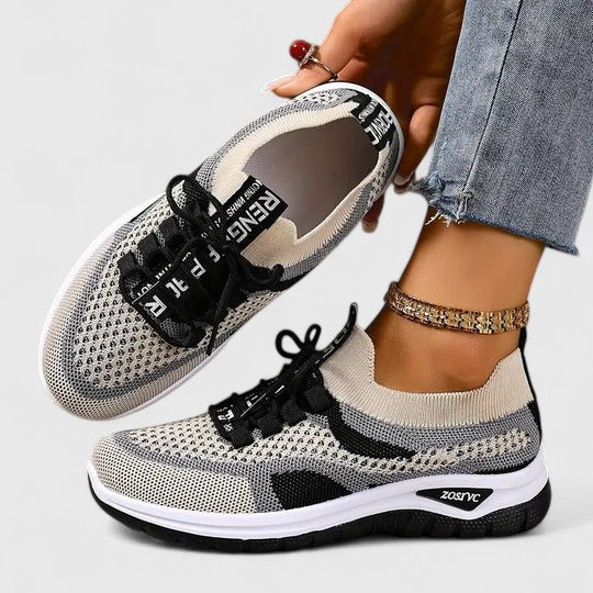 Women's Mesh Lace-Up Sneakers — front view