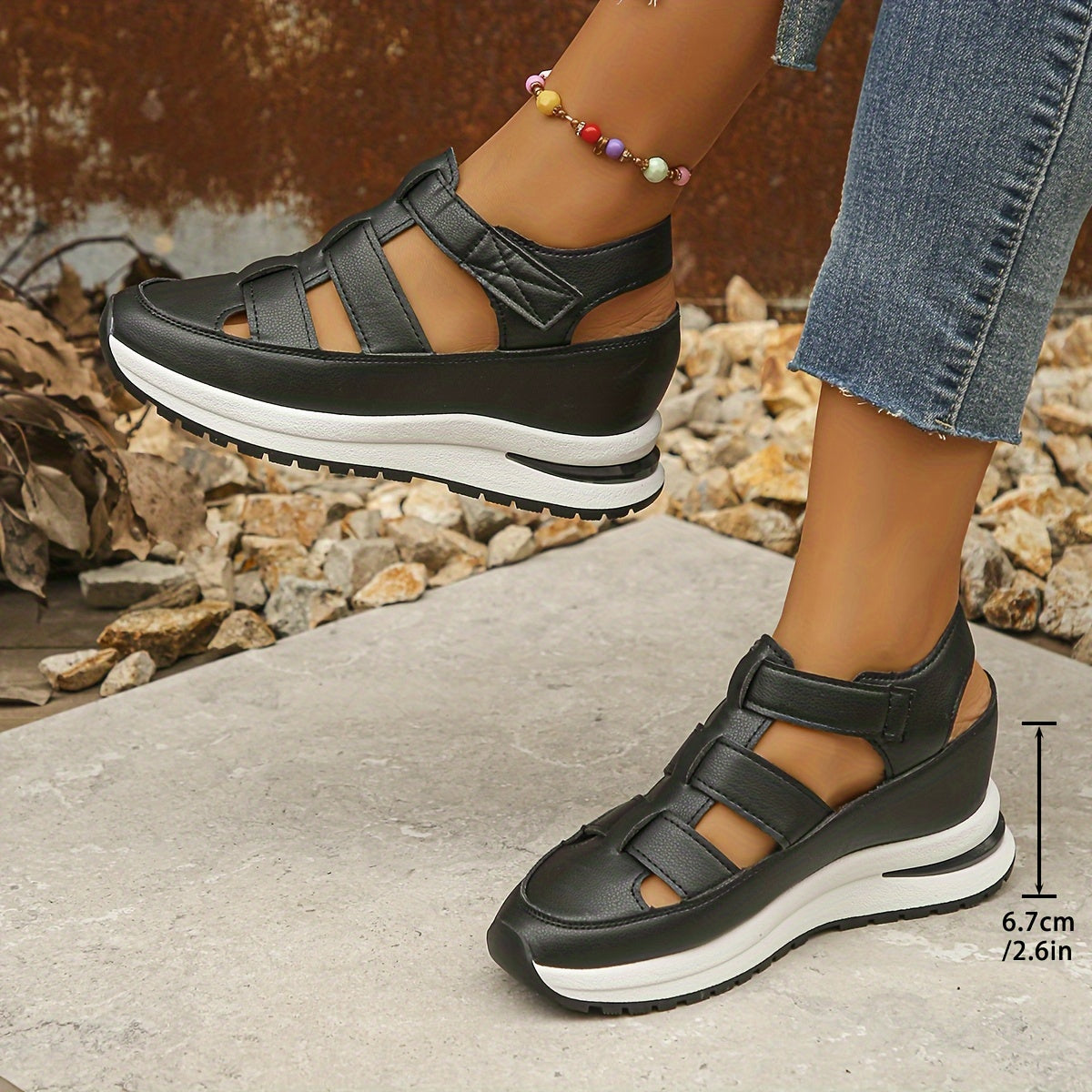 Women's Platform Adjustable Sandals — side view