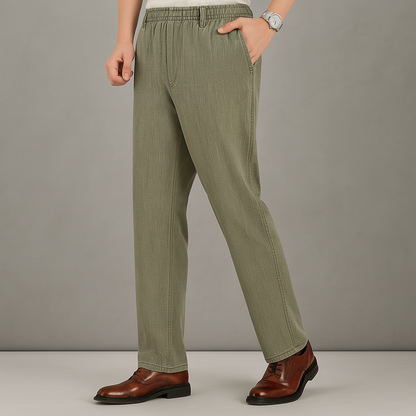 Montaro Drawstring Linen Pants — side view