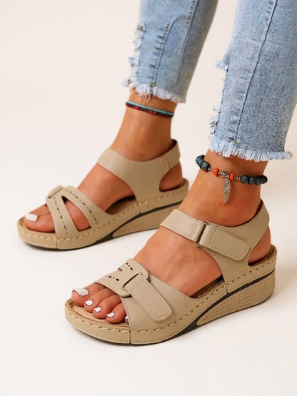Women's Cushioned Adjustable Wedge Sandals — detail view