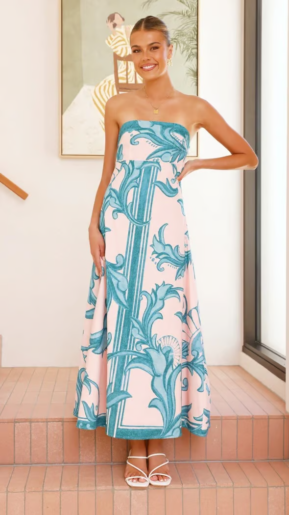 Women's Printed Wedding Guest Maxi Dress — product view