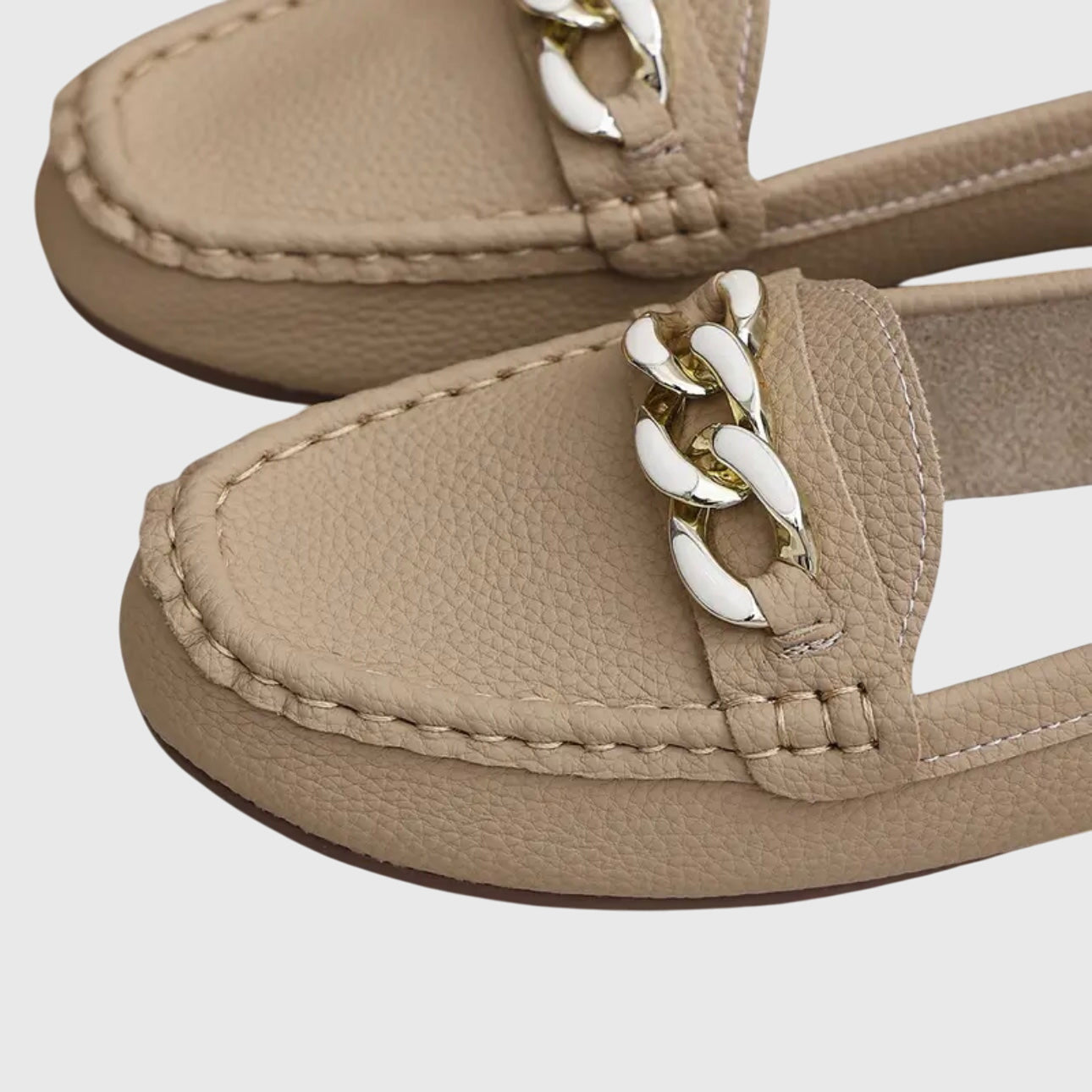 Women's Slip-On Loafers with Chain Detail — side view