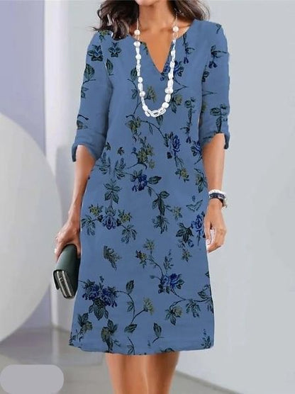 Women's Floral Casual Midi Dress — side view