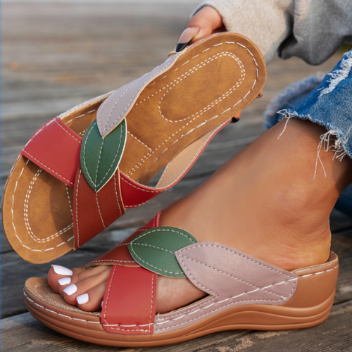 Slip-On Wedge Sandals Open Toe for Women — side view