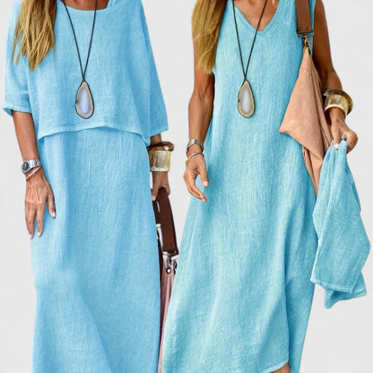 Women's Sleeveless V-Neck Maxi Dress Set — product view