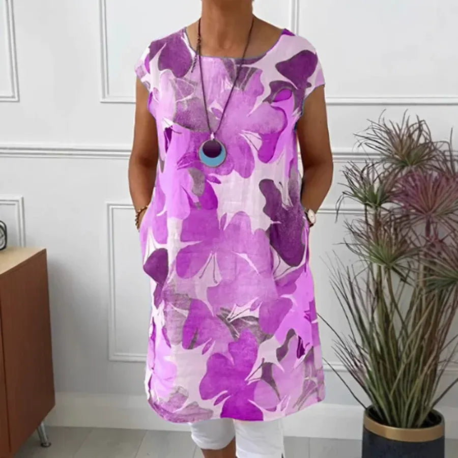 Women's Lightweight Ruffle Summer Midi Dress — product view
