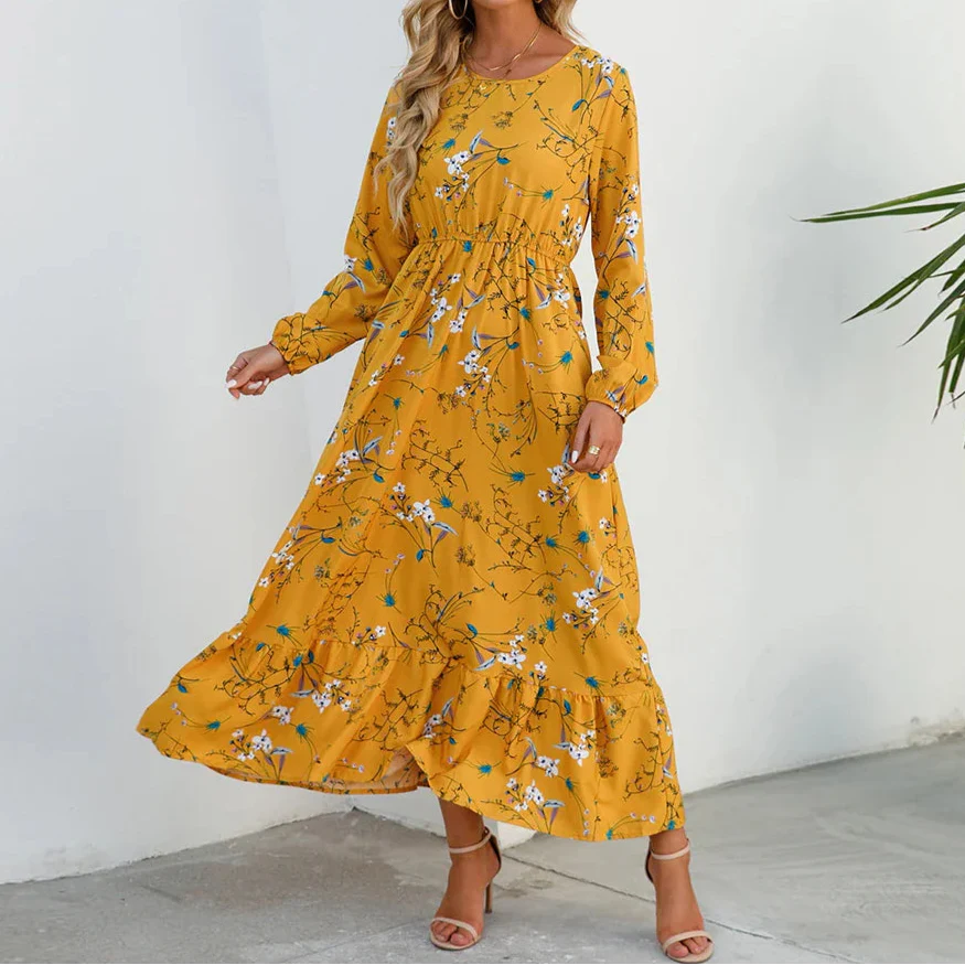 Women's Floral Summer Maxi Dress — close-up