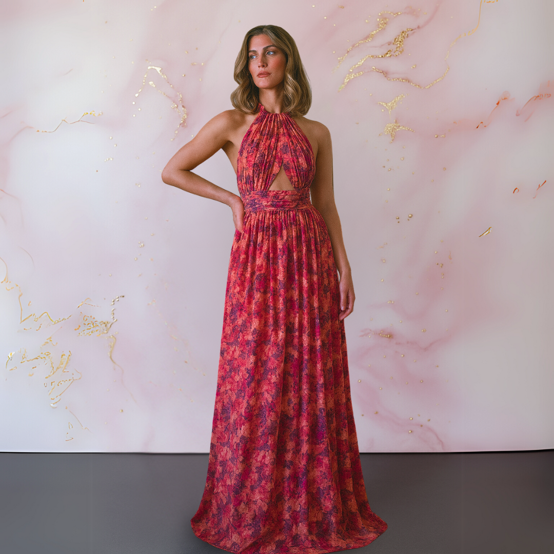 Women's Floral Summer Maxi Dress — side view