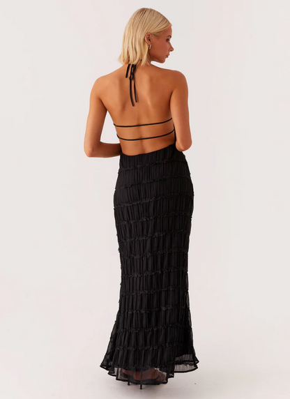 Women's Halter Evening Maxi Dress — front view